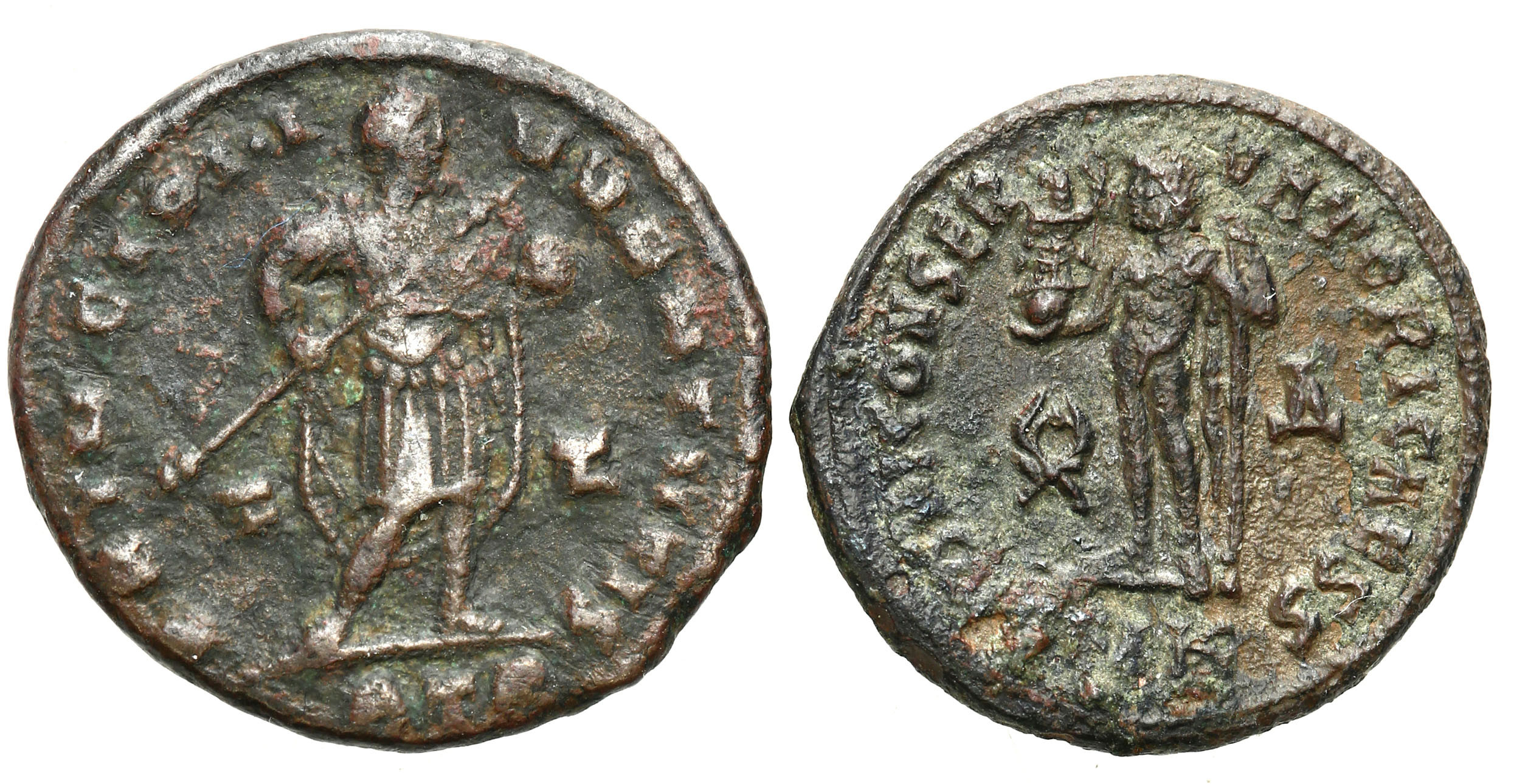 Cesarstwo Rzymskie, Lot 2 sztuk AE3 Konstantyn II 337–340 n.e.